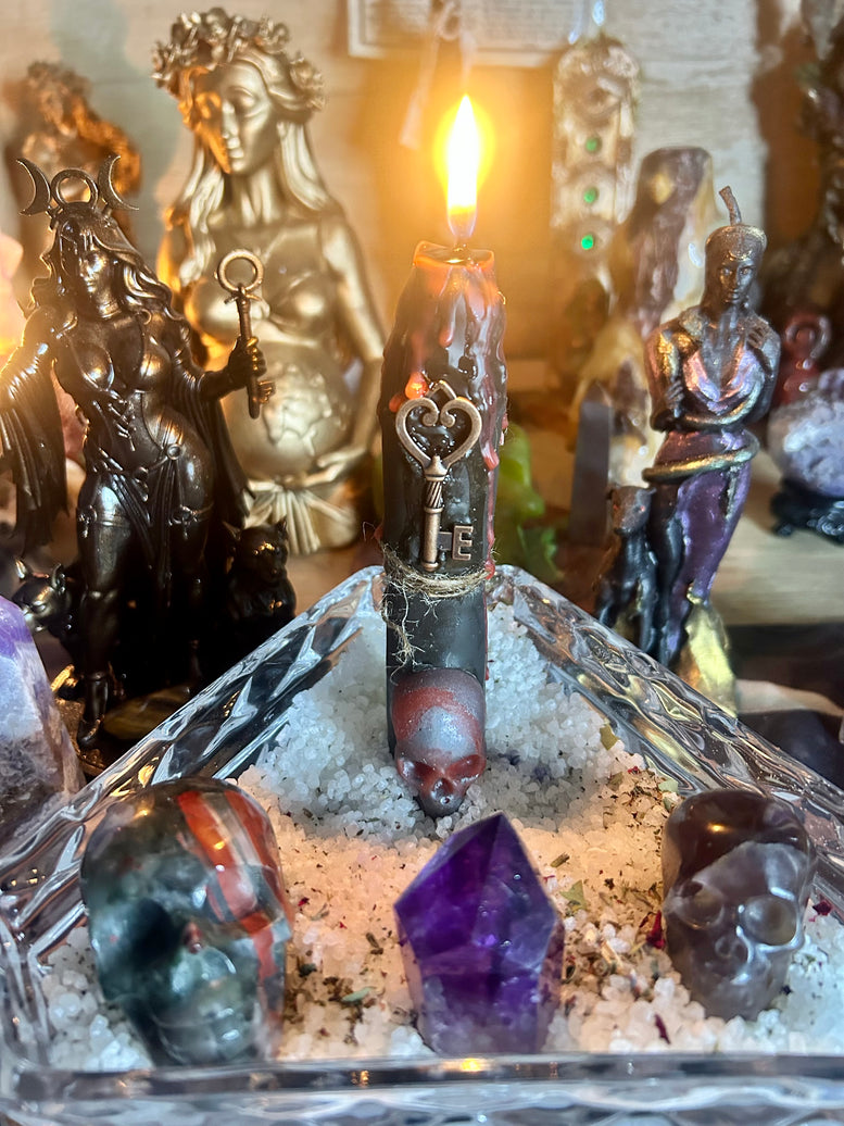 Hekate Blessed and ready incense spell candles for offerings, rituals and spell work