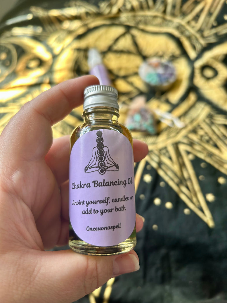 Chakra Balancing Gift Set | Room Spray | Crystals | Oil | Candle | Reiki | Spell Candle | Witchcraft | Wicca | Pagan | Spirituality | Stones