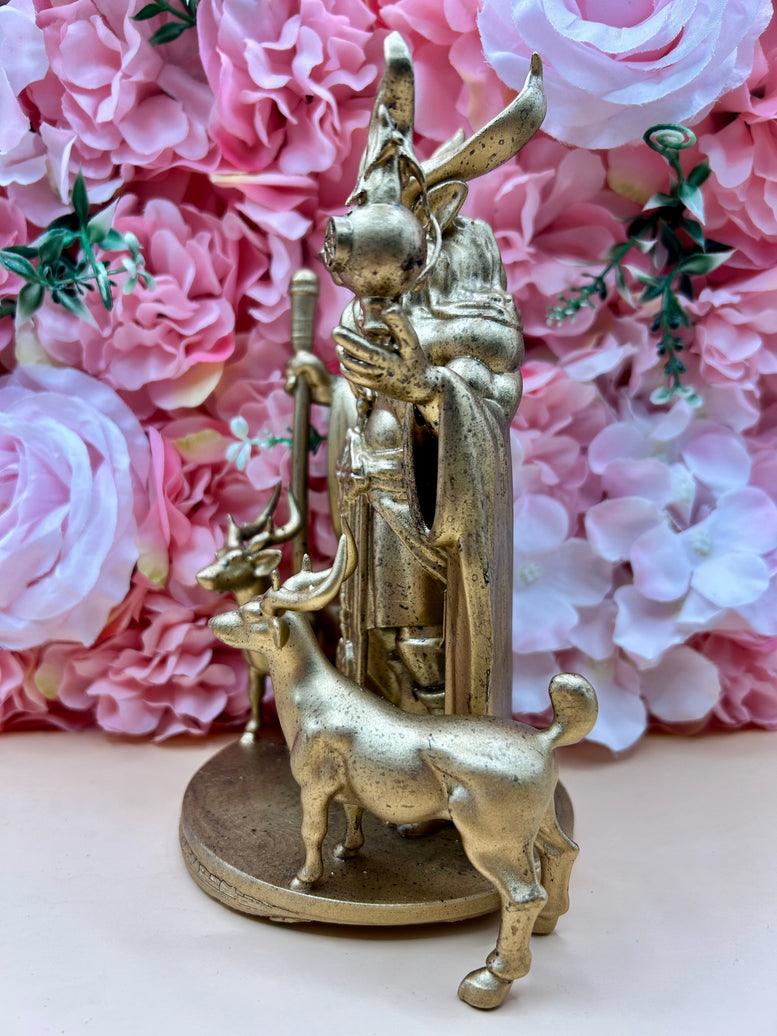 Cernunnos Horned God Resin Statue | Figure | Offering | Worship | God | Witchcraft | Wiccan | Pagan | Home Decoration | Bronzed | Baphomet
