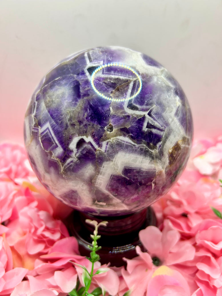 Huge Dream Amethyst Crystal Sphere weighing 3.1kg and measuring 12.5cm