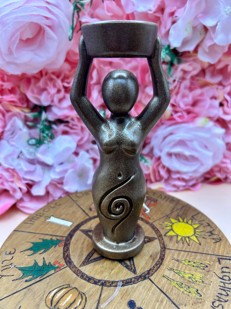 Spiral Goddess Crystal Sphere Holder | Divine Feminine Altar Decor | 3D Printed Pagan Statue | Witchcraft | Crystal Holder | Wiccan | Pagan