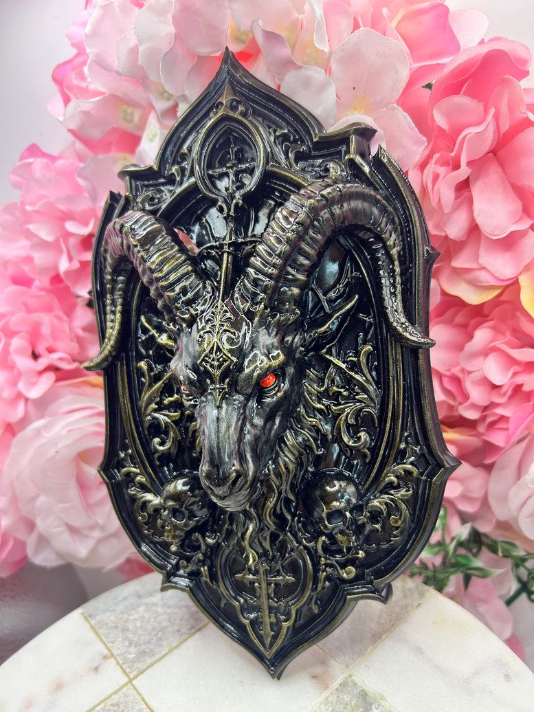 Baphomet Wall Plaque – Gothic Resin 3D Printed Wall Décor