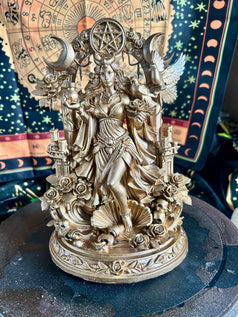 Aphrodite Goddess Statue Resin 3D Printed with Detailed Floral and Celestial Elements for Home Decor Ornaments in British English