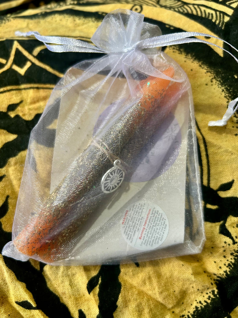 Happiness and Confidence Spell Candles: Hand-Rolled Herb Infused Set
