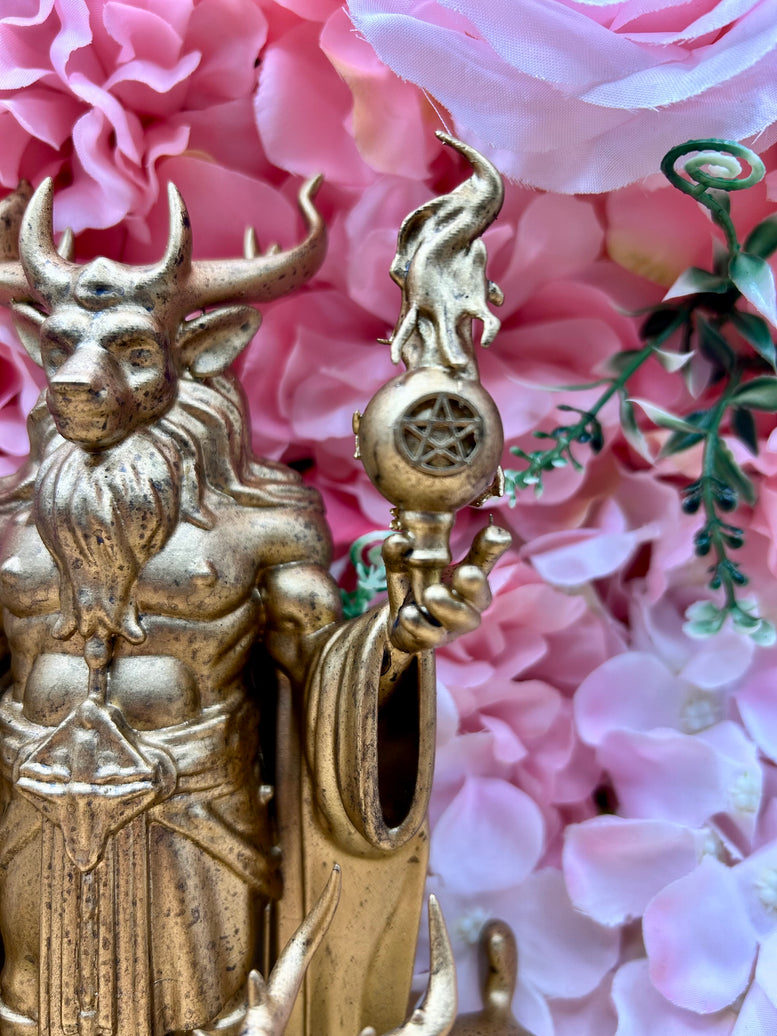 Cernunnos Horned God Resin Statue | Figure | Offering | Worship | God | Witchcraft | Wiccan | Pagan | Home Decoration | Bronzed | Baphomet