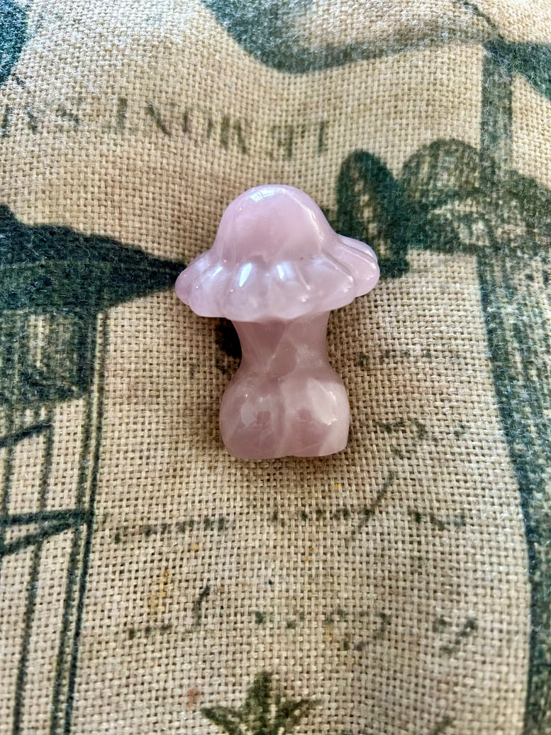 Rose Quartz Lady Body Mushroom Crystal Carving | Fairy | Fae | Reiki | Chakra | Crystal Healing | Gemstones | Witchcraft | Wicca | Pagan