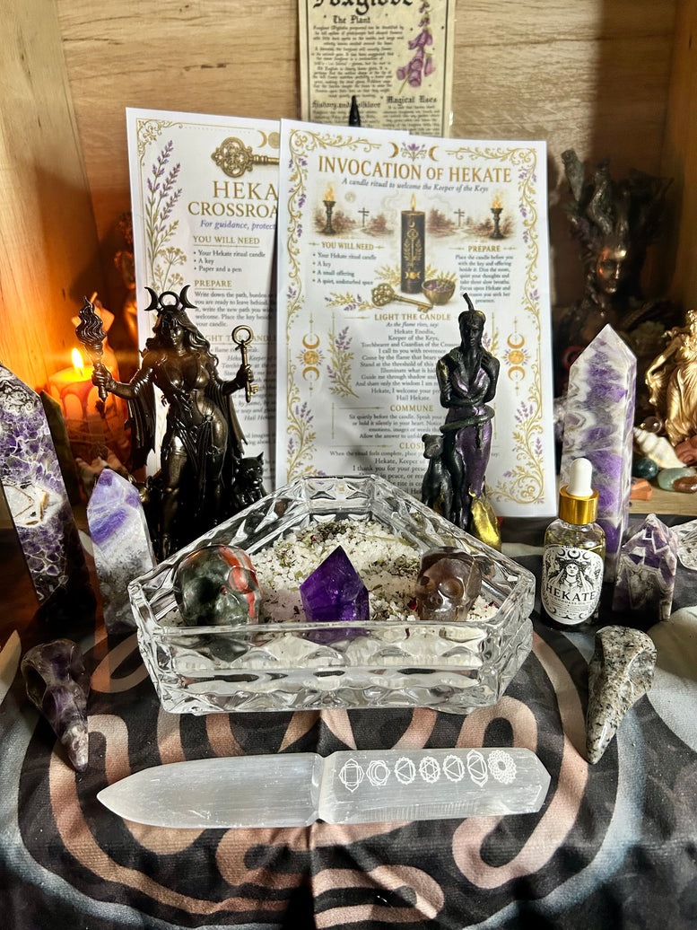 Hekate Blessed and ready incense spell candles for offerings, rituals and spell work