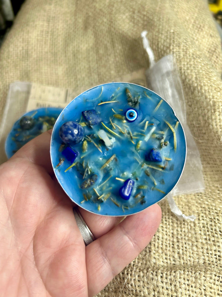 Evil Eye Protection Tealights | Spell Candles | Candle | Witchcraft | Wicca | Pagan | Occult | Gothic | Ritual | Spirituality | Gift Set