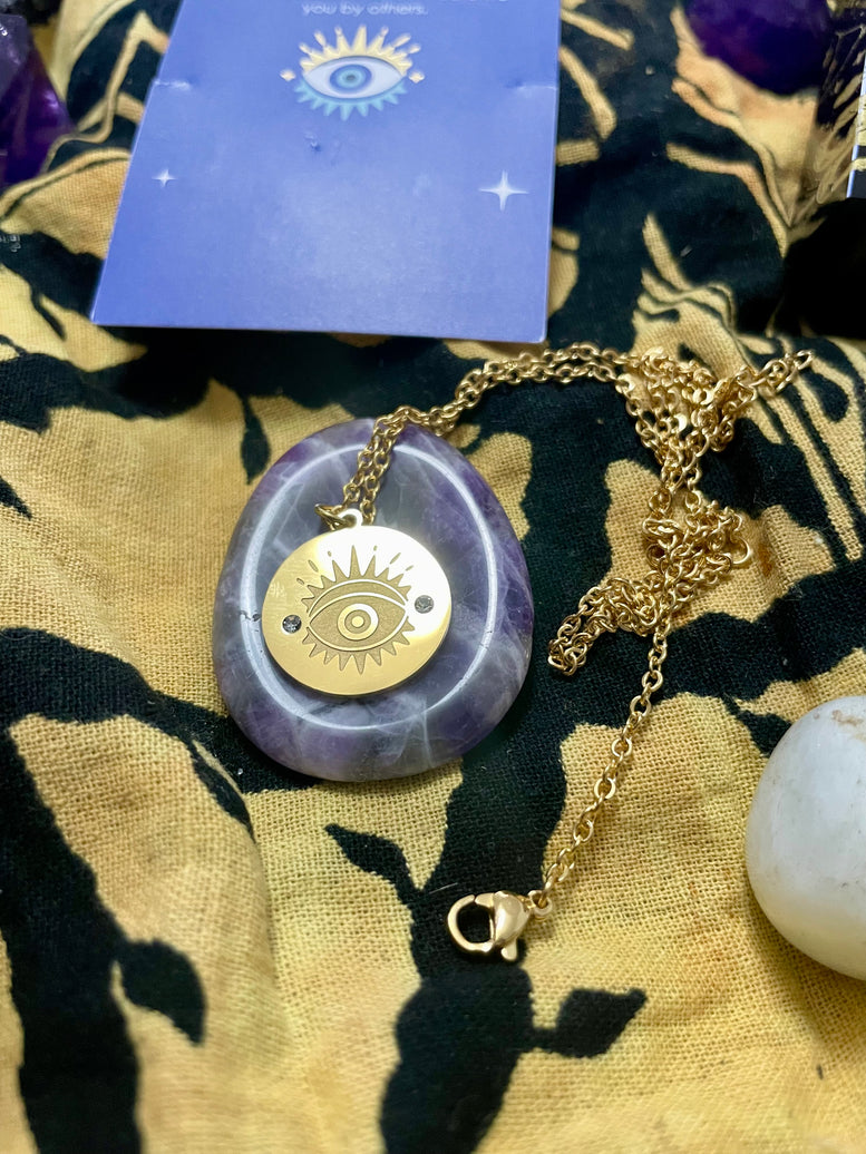 Evil Eye - All Seeing Eye Gold Toned Necklace | | Charms | Witchcraft | Wicca | Pagan | Jewelry | Jewellery | Candles | Gift | Spirituality
