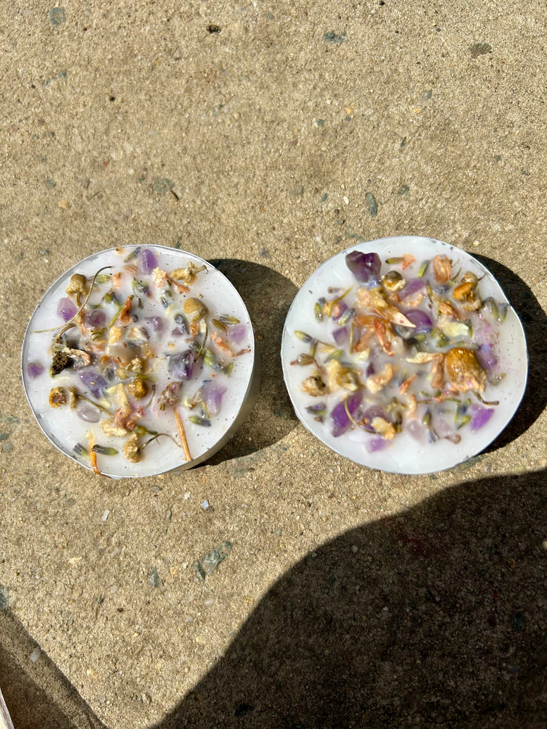 Calming Xl Tea-light Spell Candles Gift Set | Spell Candles | Witchcraft | Wiccan | Pagan | Peaceful | Aromatherapy | Fragrance | Crystals