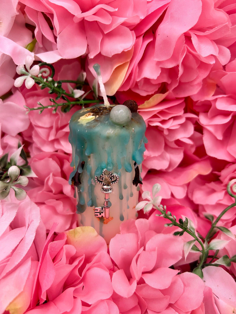 Loaded Pillar Spell Candles | Abundance | Aphrodite | Protection | Evil Eye | Hekate | Witchcraft | Wiccan | Pagan | Crystals | Herbs