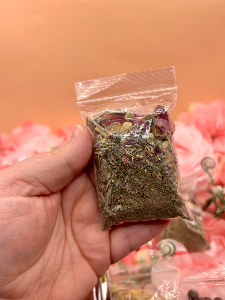 Hand Made Incense Blends Kit with Tongs & Spoon | Witchcraft | Wiccan | Pagan | Protection | Moon Spells | Ritual | Herbs | Resins