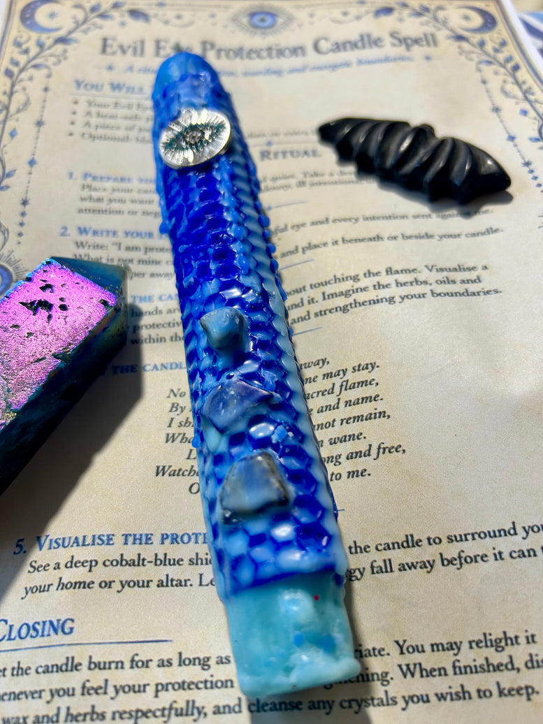 Evil eye protection altar candle