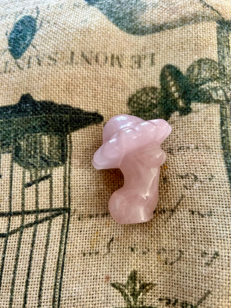 Rose Quartz Lady Body Mushroom Crystal Carving | Fairy | Fae | Reiki | Chakra | Crystal Healing | Gemstones | Witchcraft | Wicca | Pagan