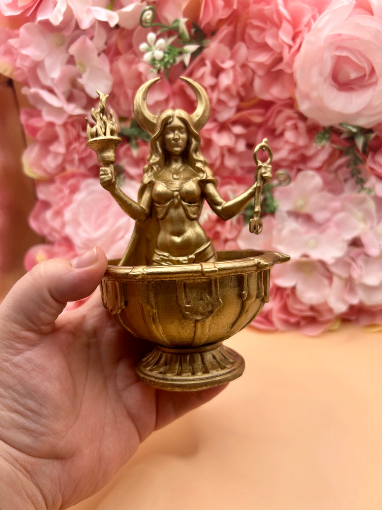 Hecate/Hekate Offering Bowl Resin Statue | Figure | Offering | Worship | Goddess | Witchcraft | Wiccan | Pagan | Home Decoration | Witchy