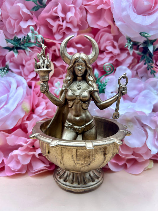 Hecate/Hekate Offering Bowl Resin Statue | Figure | Offering | Worship | Goddess | Witchcraft | Wiccan | Pagan | Home Decoration | Witchy