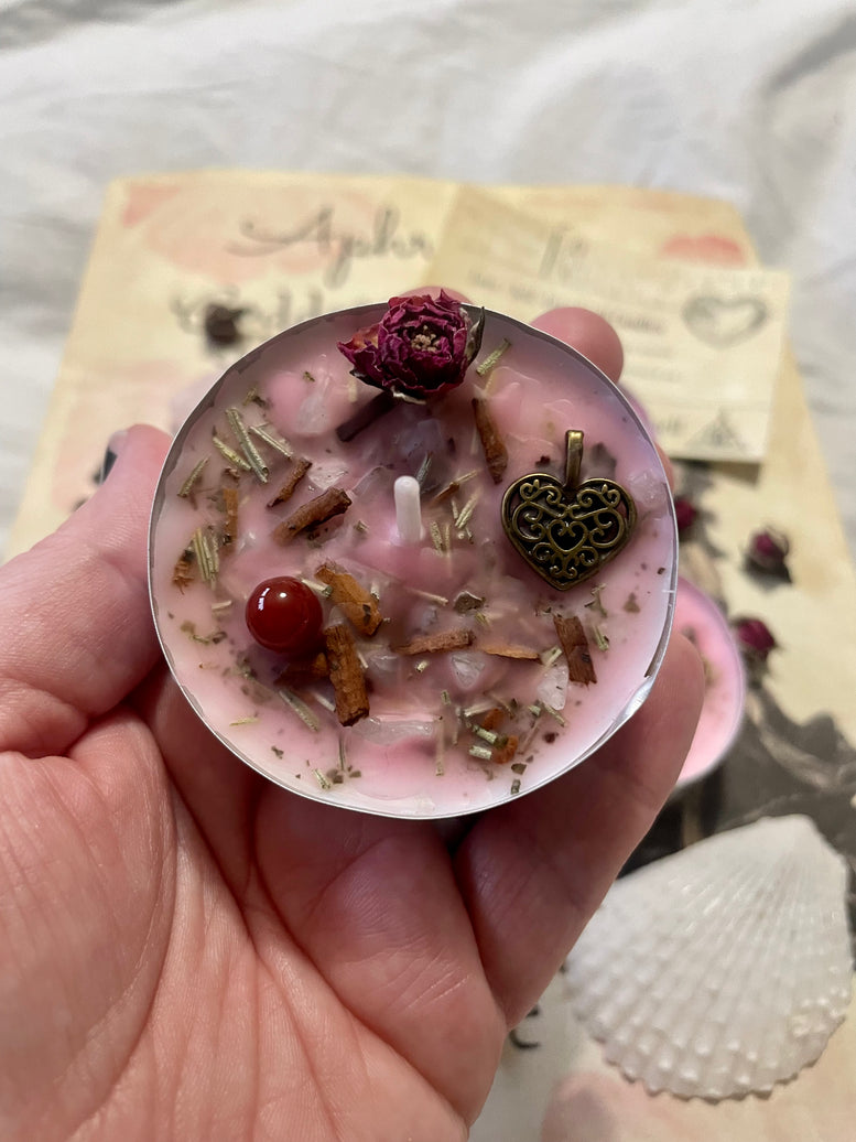 Aphrodites Love/Self Love Spell Tea Light Candles | Goddess | Healing | Spell Candles | Deity | Wiccan | Pagan | Altar | Gift | Crystals