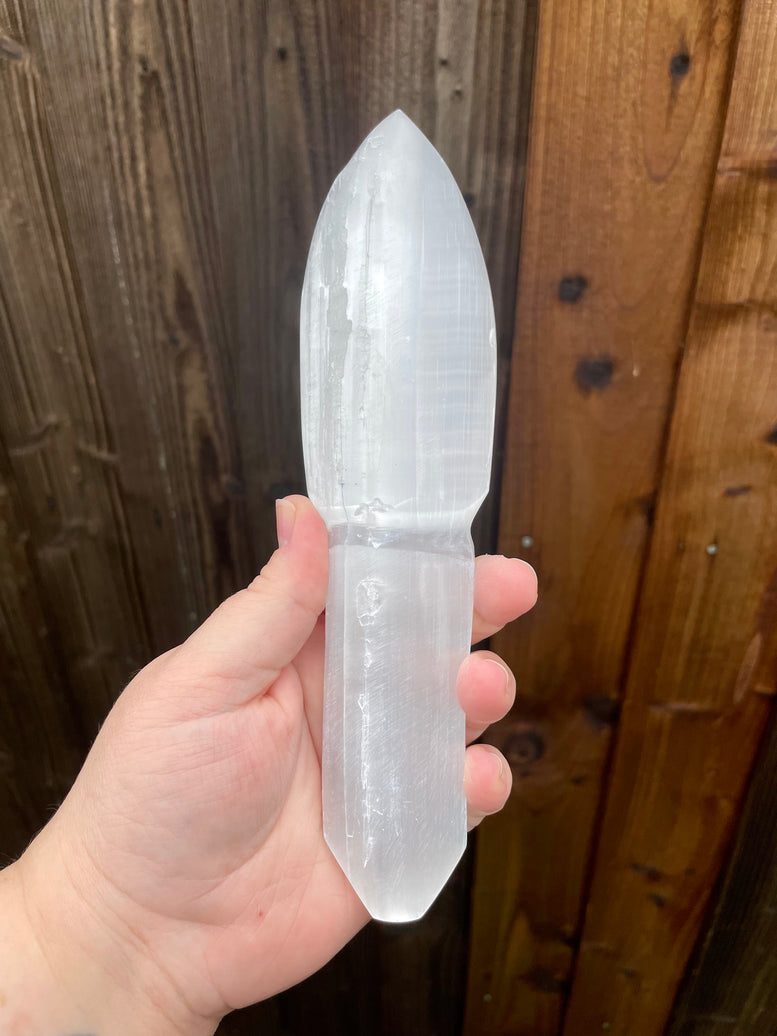 Selenite Ritual Knife - Letting go of the past | Selenite Wand | Ceremonial | Altar | Crystals | Witchcraft | Wicca | Pagan | Athame | Gift