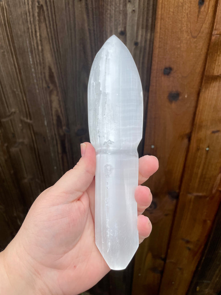 Selenite Ritual Knife - Letting go of the past | Selenite Wand | Ceremonial | Altar | Crystals | Witchcraft | Wicca | Pagan | Athame | Gift