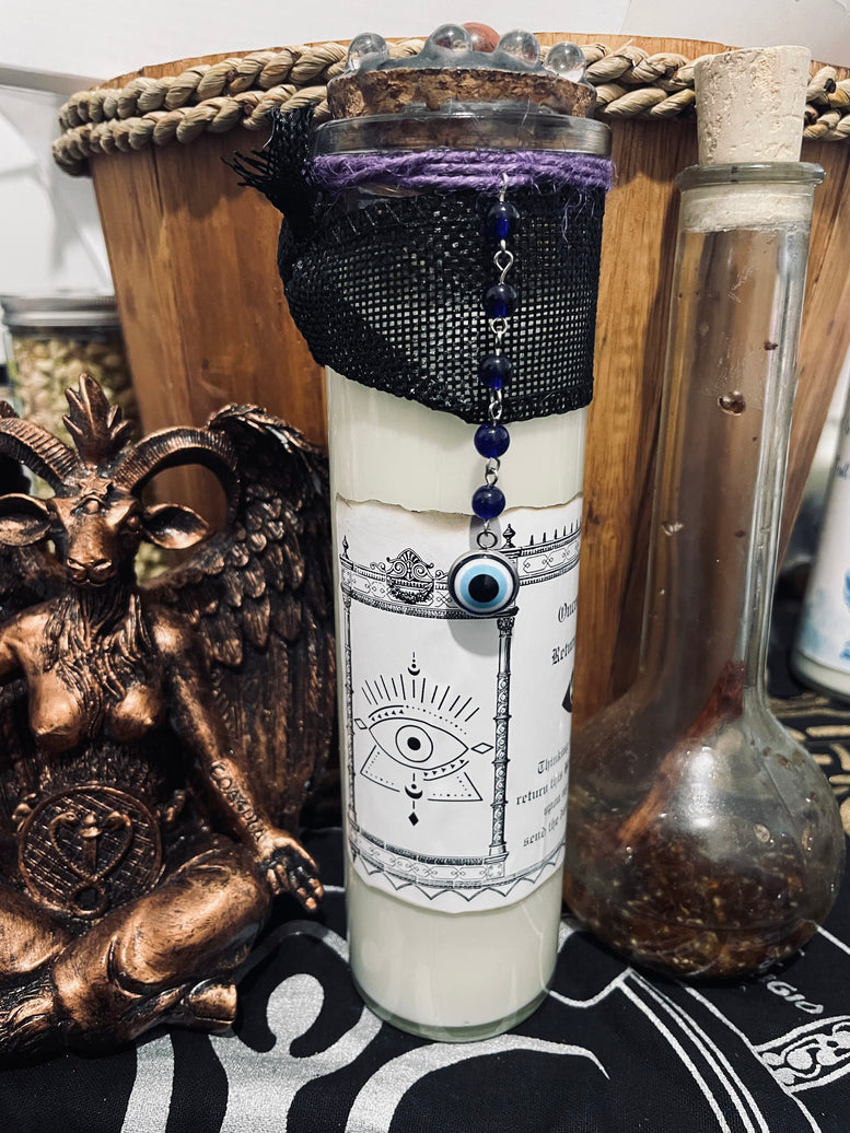 Hex Removal/Return To Sender Jar Spell Candle | Hex | Banish | Evil Eye | Spells | Witchcraft | Wiccan | Pagan | Occult | Herbs | Crystals
