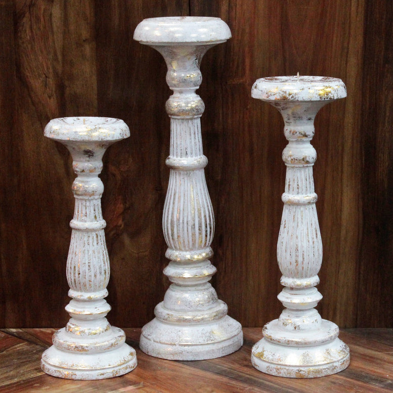 Small/Medium Candle Stand - White Gold