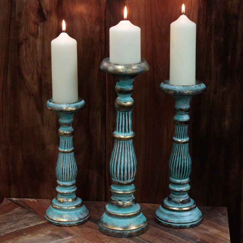 Small/Medium/Large Candle Stand - Turquois Gold