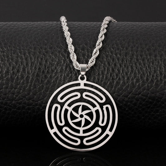 Hekate Wheel Strophalos of Hecate Necklace Stainless Steel Pendant
