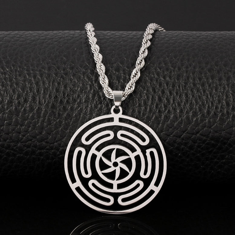 Hekate Wheel Strophalos of Hecate Necklace Stainless Steel Pendant
