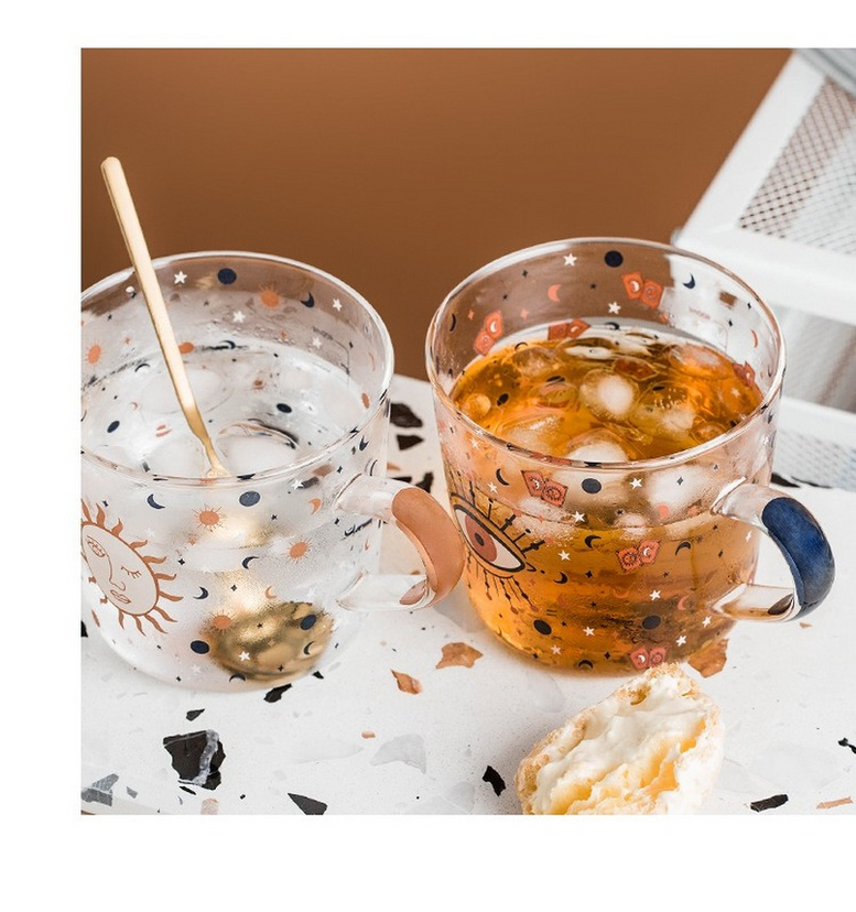 Large 500ml Scale Glass Mug Breakfast Milk Coffee Cup Coffeeware