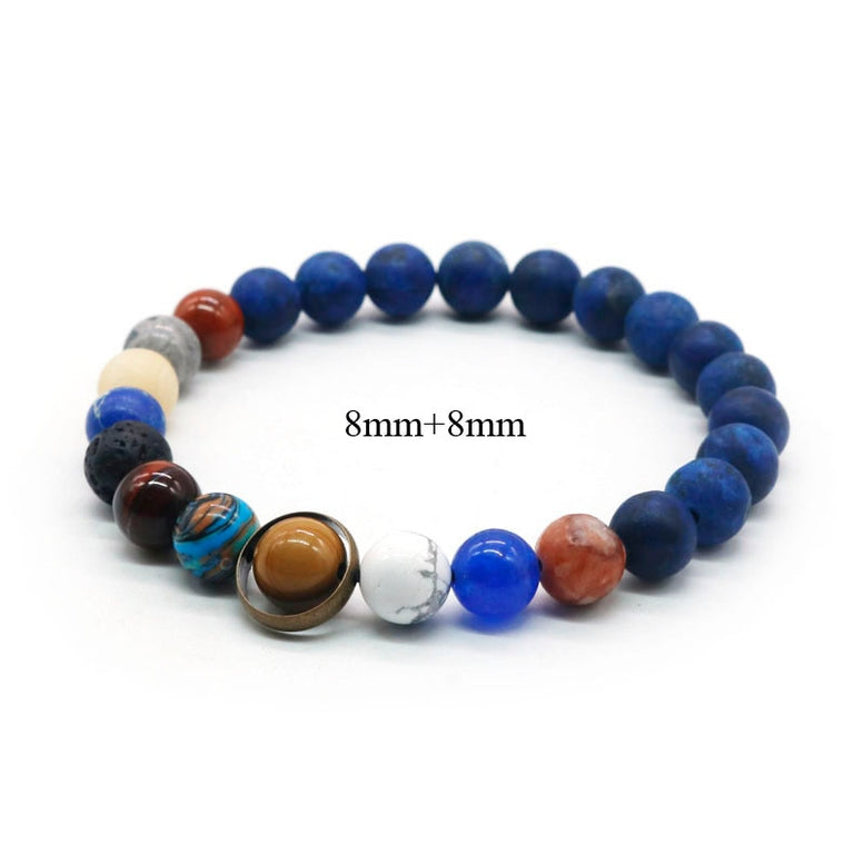 Universe Solar System Bracelet Women Natural Stone Eight Planets Bracelet Men