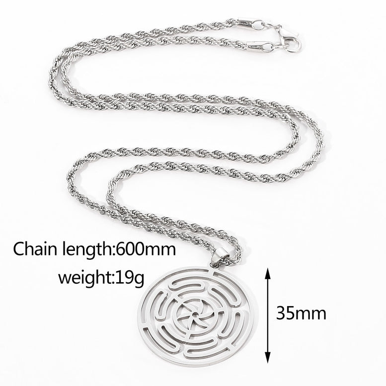 Hekate Wheel Strophalos of Hecate Necklace Stainless Steel Pendant