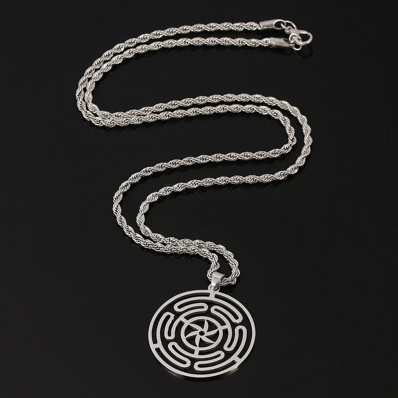 Hekate Wheel Strophalos of Hecate Necklace Stainless Steel Pendant