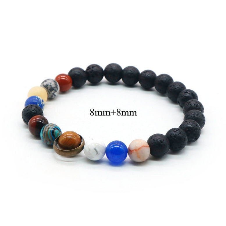 Universe Solar System Bracelet Women Natural Stone Eight Planets Bracelet Men