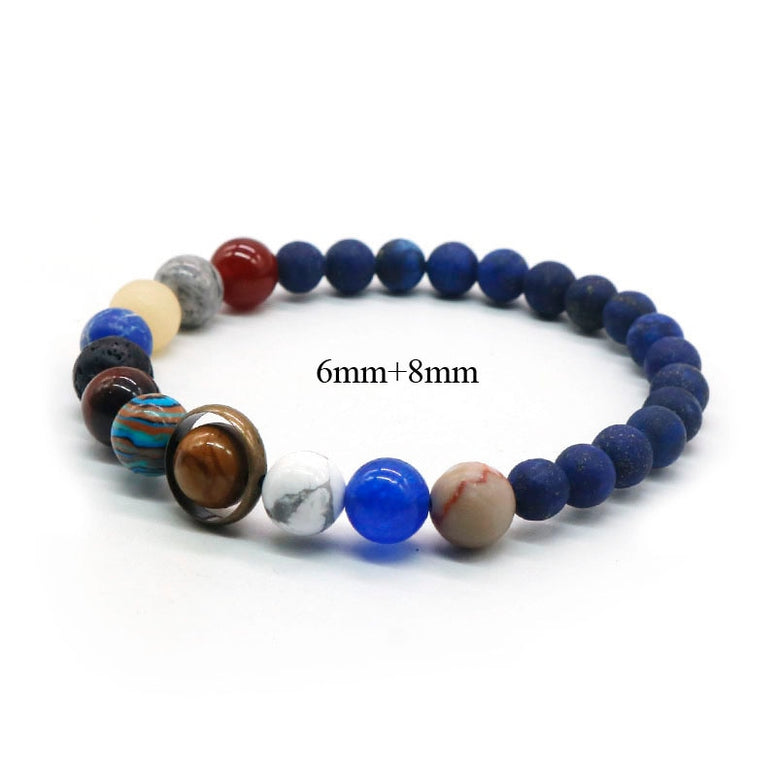 Universe Solar System Bracelet Women Natural Stone Eight Planets Bracelet Men