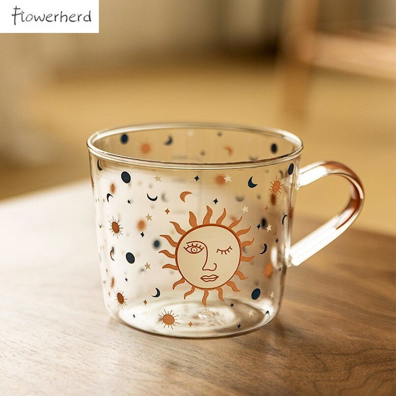 Large 500ml Scale Glass Mug Breakfast Milk Coffee Cup Coffeeware