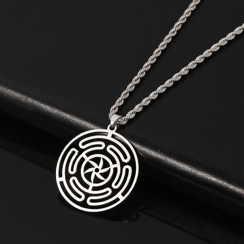 Hekate Wheel Strophalos of Hecate Necklace Stainless Steel Pendant
