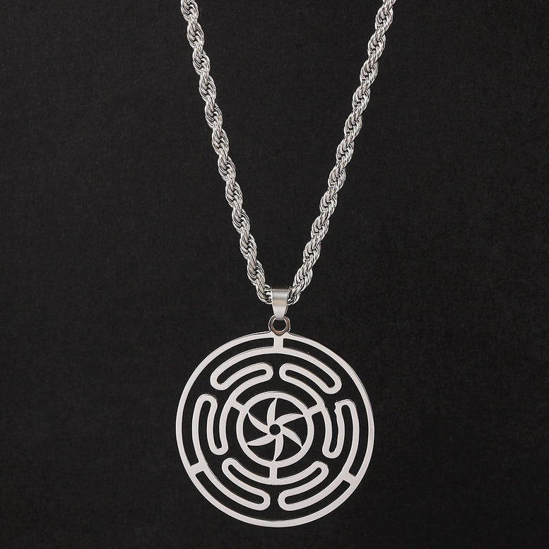 Hekate Wheel Strophalos of Hecate Necklace Stainless Steel Pendant