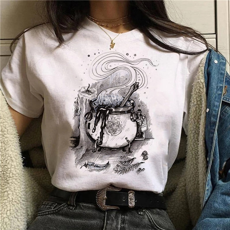 Witch Magic Short Sleeve Print T-shirt