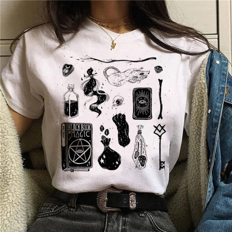 Witch Magic Short Sleeve Print T-shirt