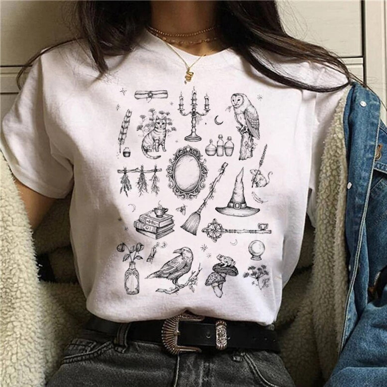 Witch Magic Short Sleeve Print T-shirt