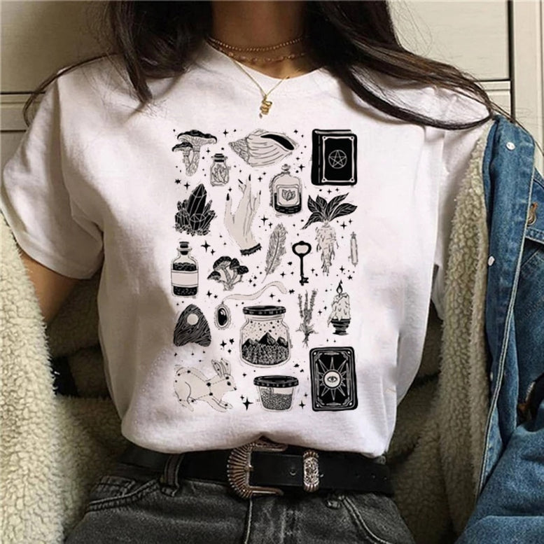 Witch Magic Short Sleeve Print T-shirt