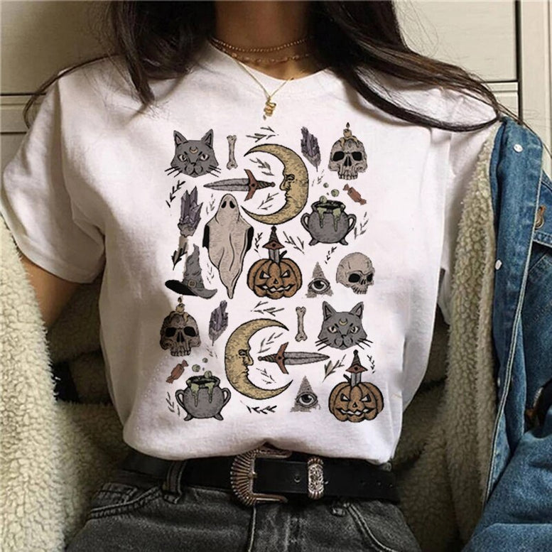 Witch Magic Short Sleeve Print T-shirt