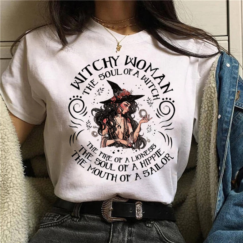 Witch Magic Short Sleeve Print T-shirt