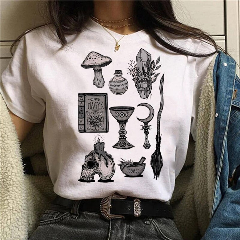 Witch Magic Short Sleeve Print T-shirt