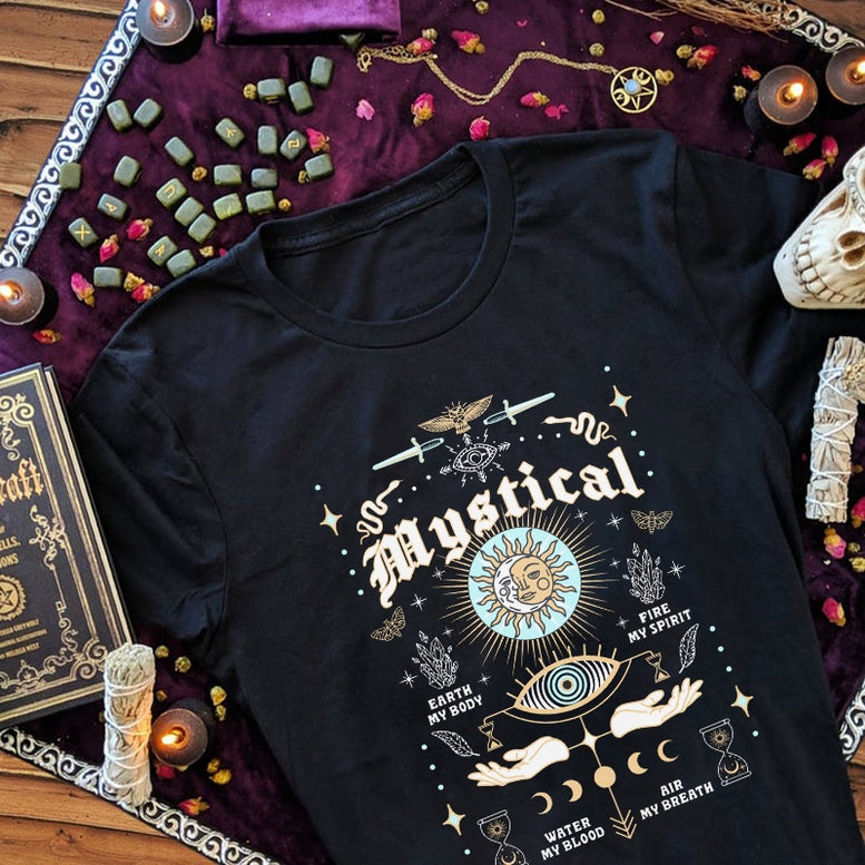 Mystical Celestial Black T Shirt
