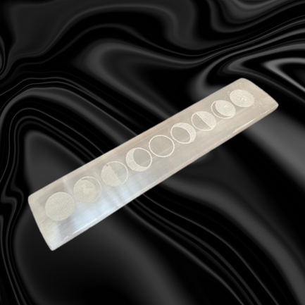 Flat Bar Selenite Charging Plate 20cm - Moon Cycles