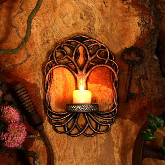 Celtic Tree of Life Wall Hanging Candle Holder 26cm