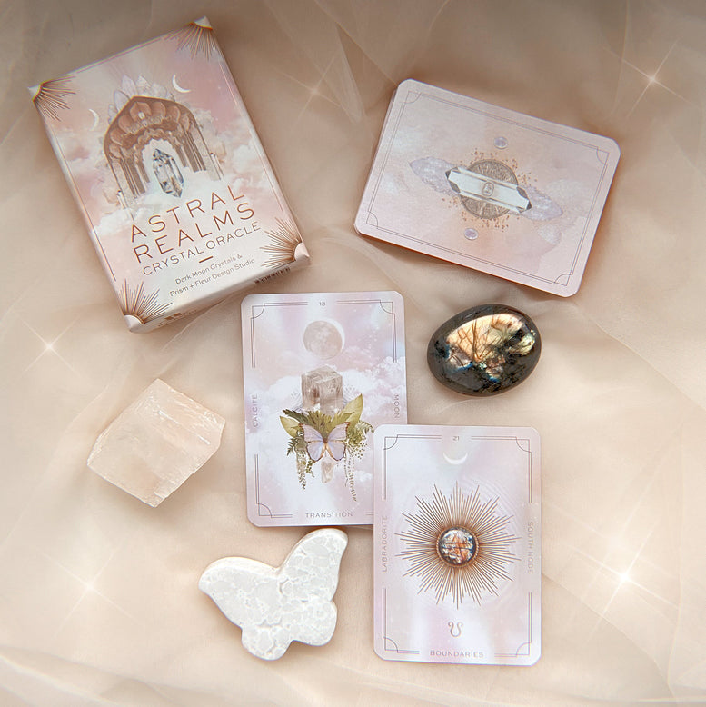 Astral Realms Crystal Oracle | Oracle Cards | Tarot | Deck | Witchcraft | Wiccan | Pagan | Divination | Mystic | Card Reading | Crystals