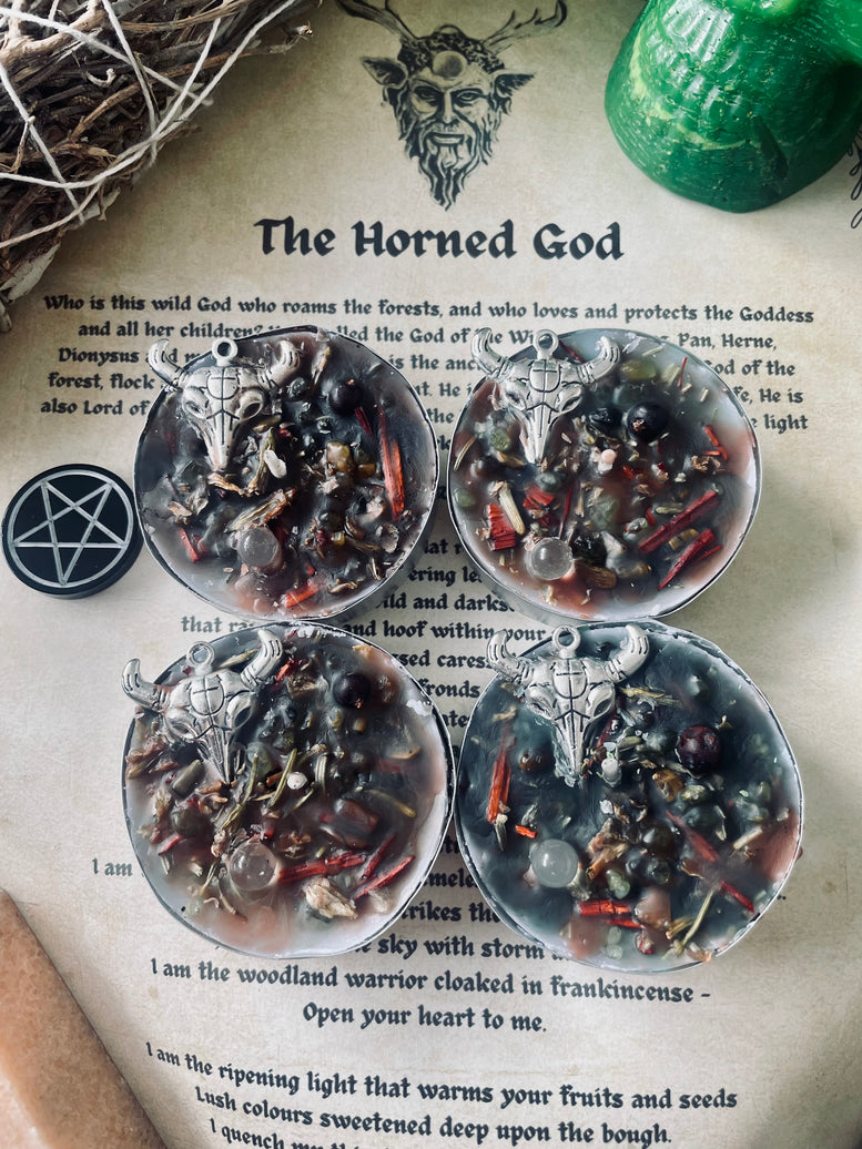 The Horned God Protection Ritual Spell Candles | Deity | Cernunnos | Baphomet | Wiccan | Pagan | Witchcraft | Protection | Gift Set | Occult