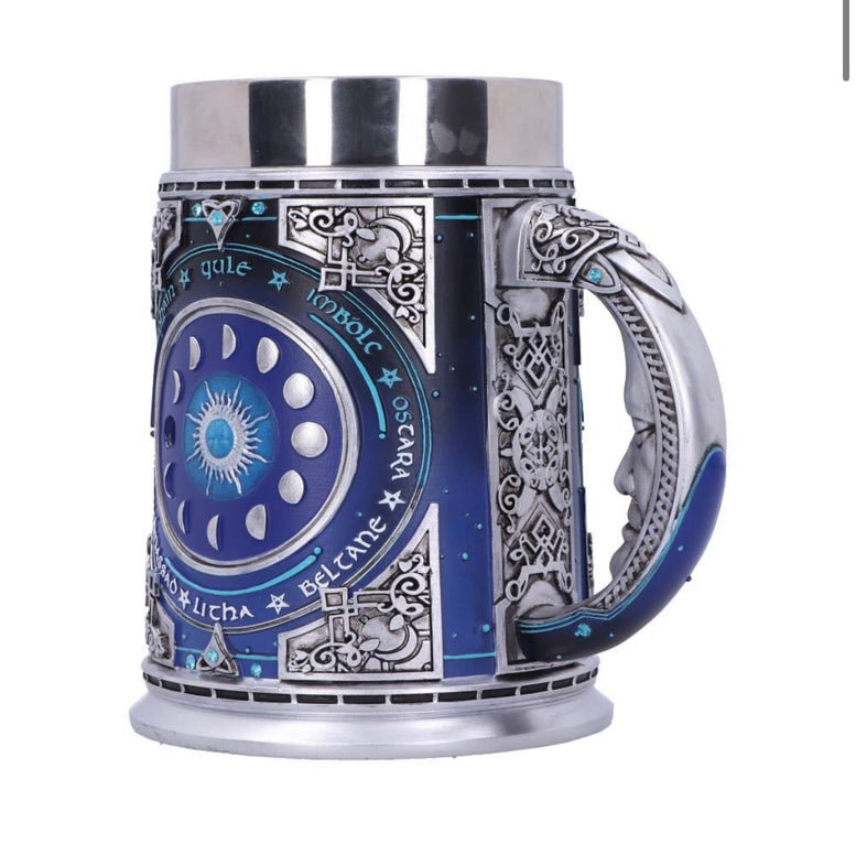 Moon Guide Tankard 15.5cm | Chalice | Witchcraft | Wiccan | Pagan | Moon Phase | Wheel of the year | Goth | Cup | Mug | Pagan Holidays |